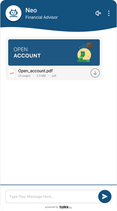 Sample send button in chat interface